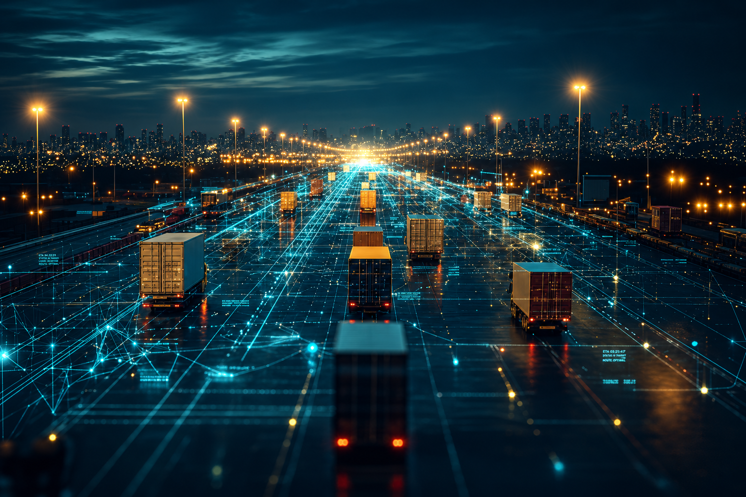 Transportation intelligence infrastructure for logistics, mobility, and infrastructure networks.