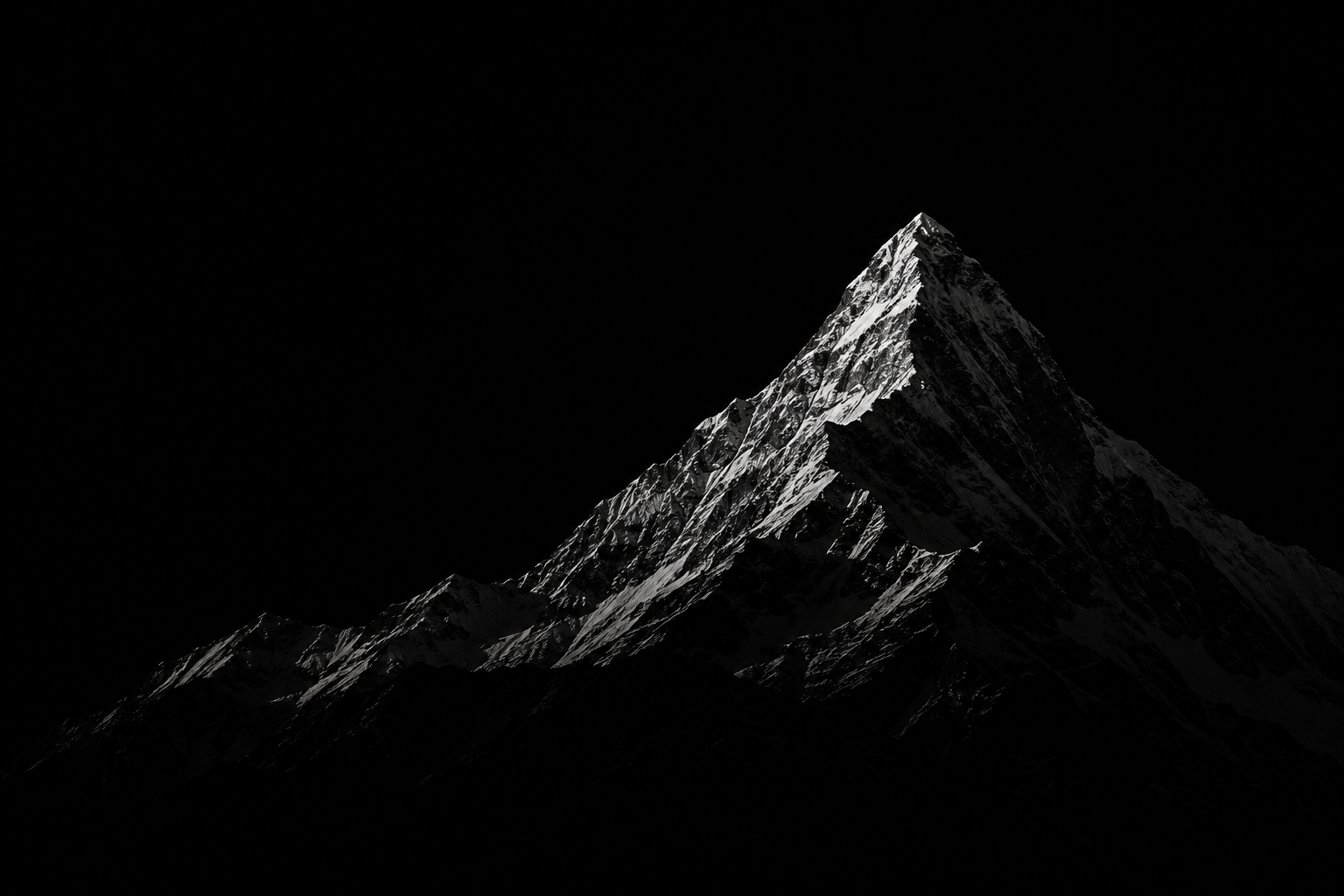 Majestic mountain silhouette in shadows