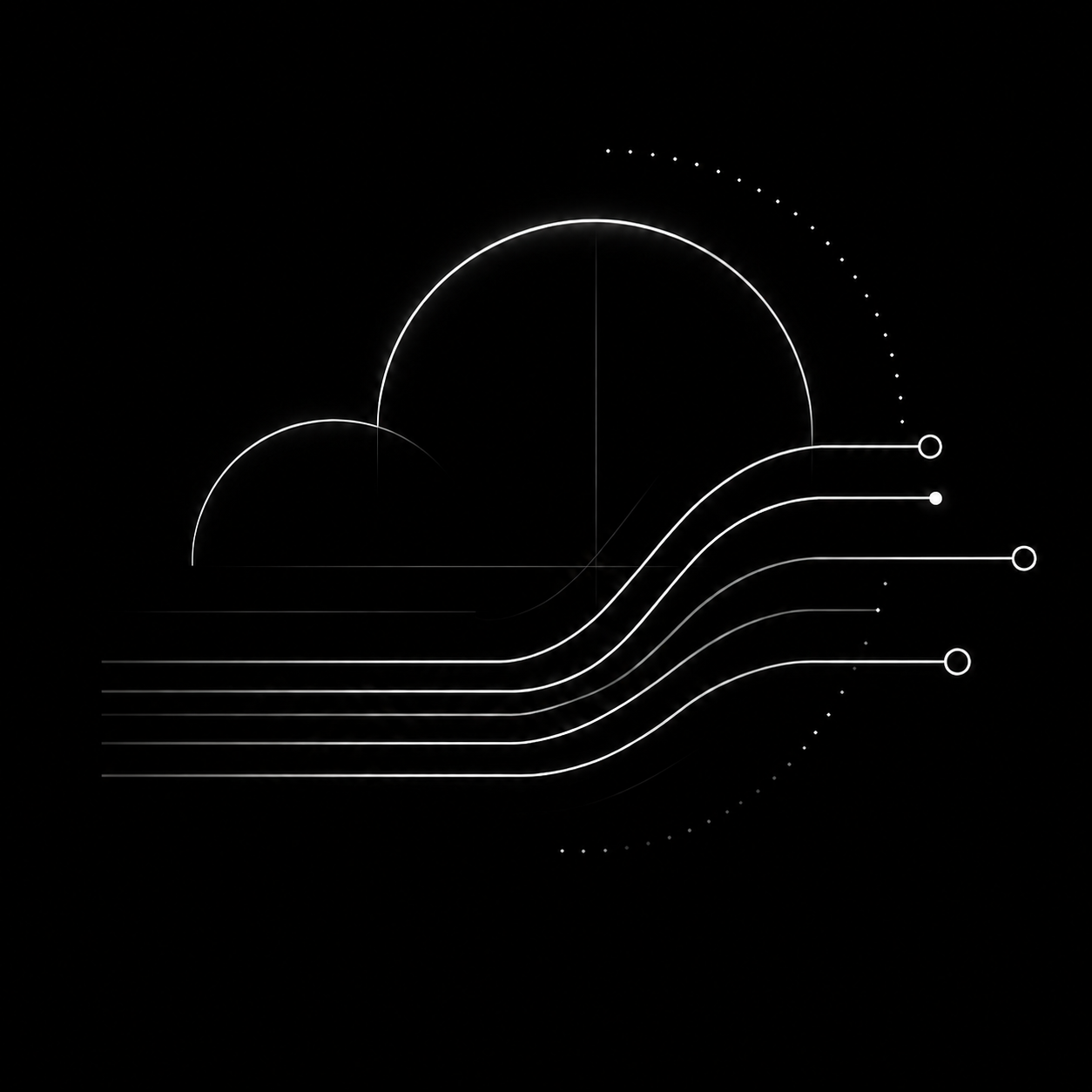 Public cloud infrastructure representing elastic deployment, managed enterprise services, globally distributed computing resources, and scalable AI operations.